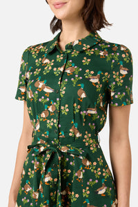 Princess Highway - Sweet Ducks Mini Shirt Dress - green