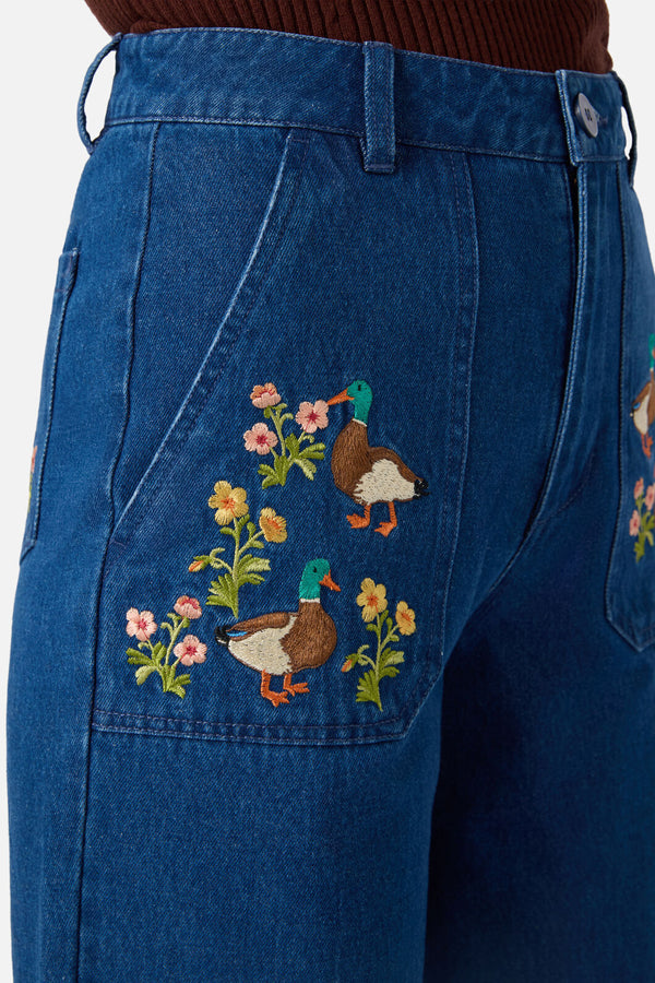 Princess Highway - Sweet Ducks Emb Denim Jean - blue-denim