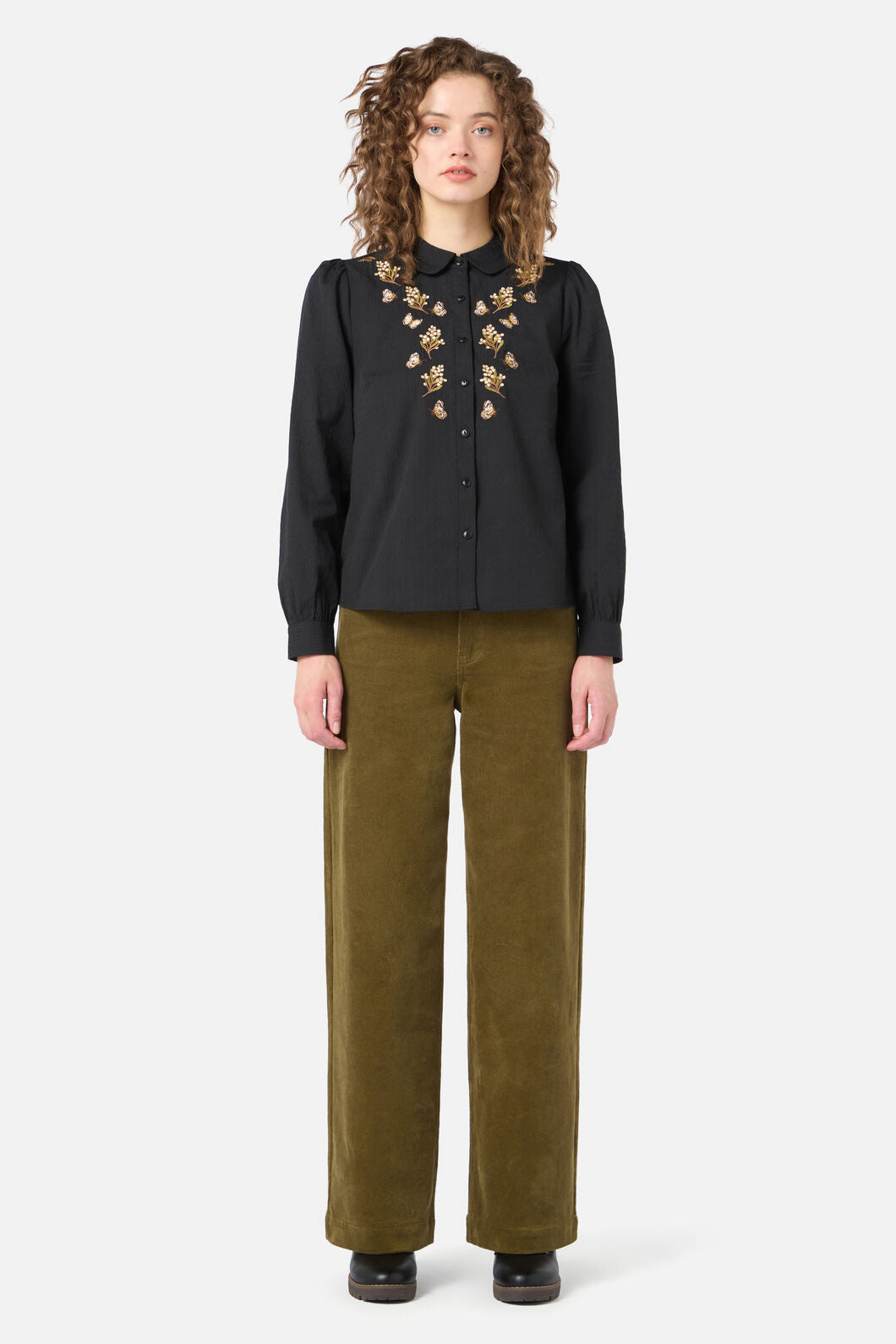 Princess Highway - Butterfly Embroidered Blouse - black