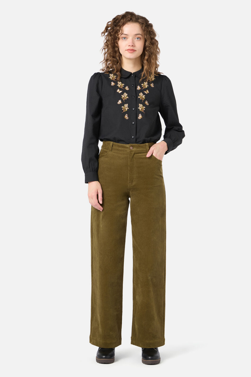 Princess Highway - Butterfly Embroidered Blouse - black