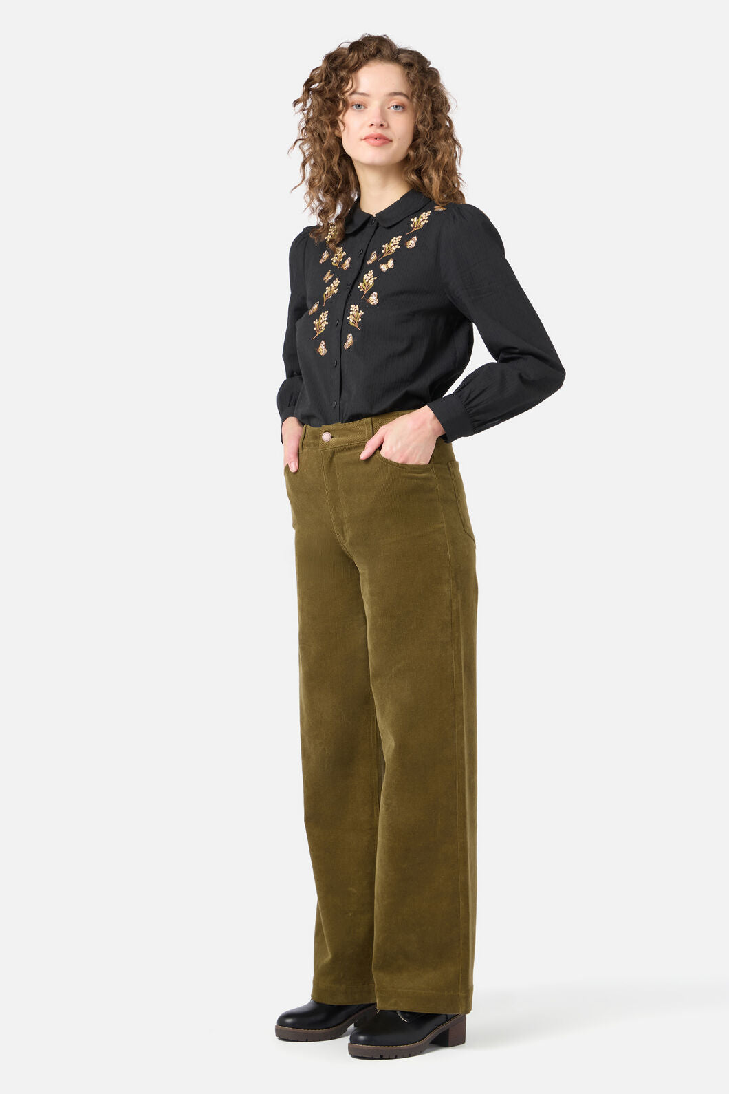 Princess Highway - Butterfly Embroidered Blouse - black