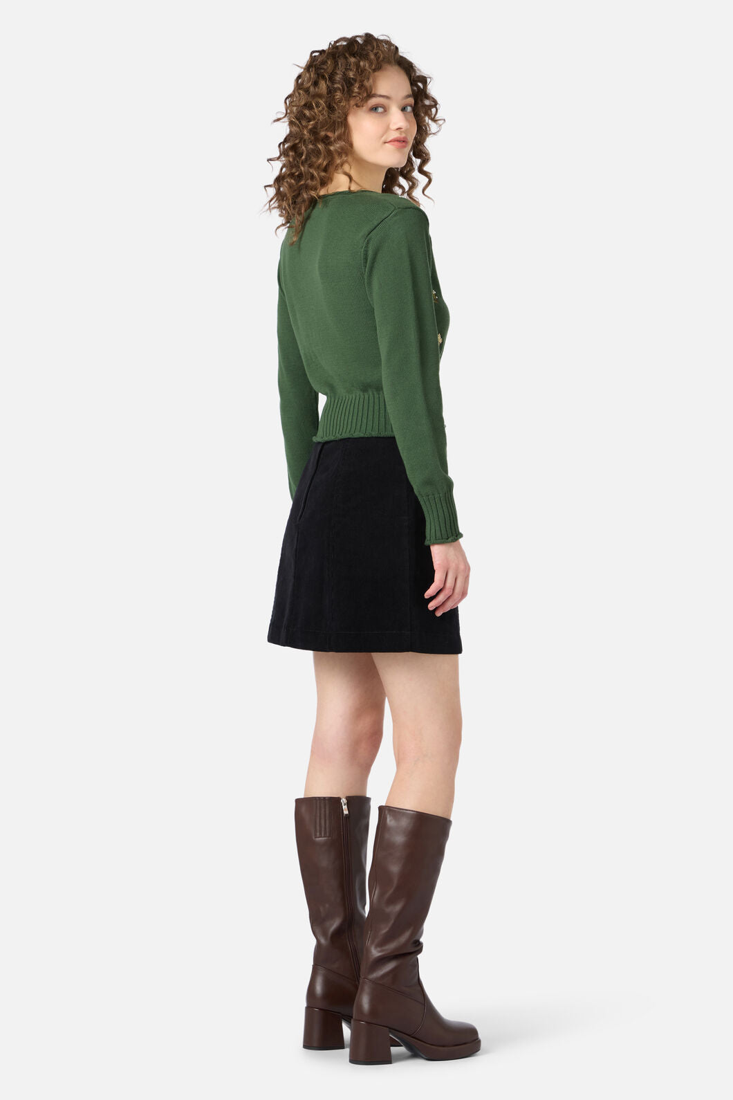 Princess Highway - Wattle & Butterfly Cardigan - green