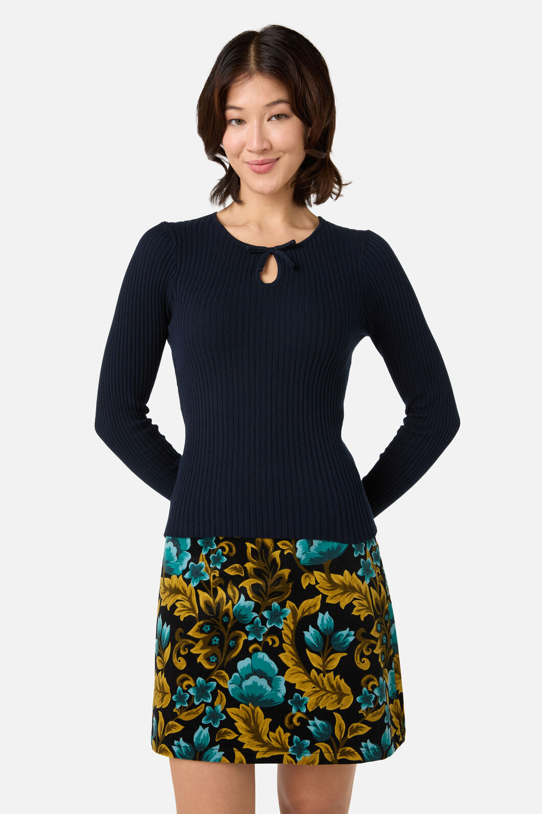 Princess Highway - Anna Bow Knit Top - navy