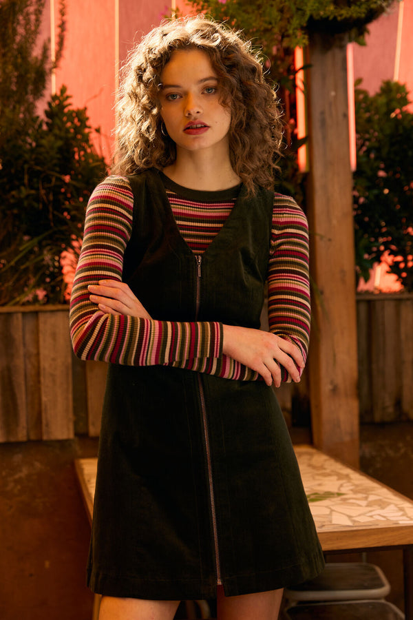 Princess Highway - Lucy Stripe Knit Top - green