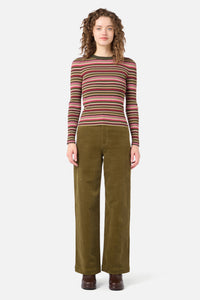 Princess Highway - Lucy Stripe Knit Top - green