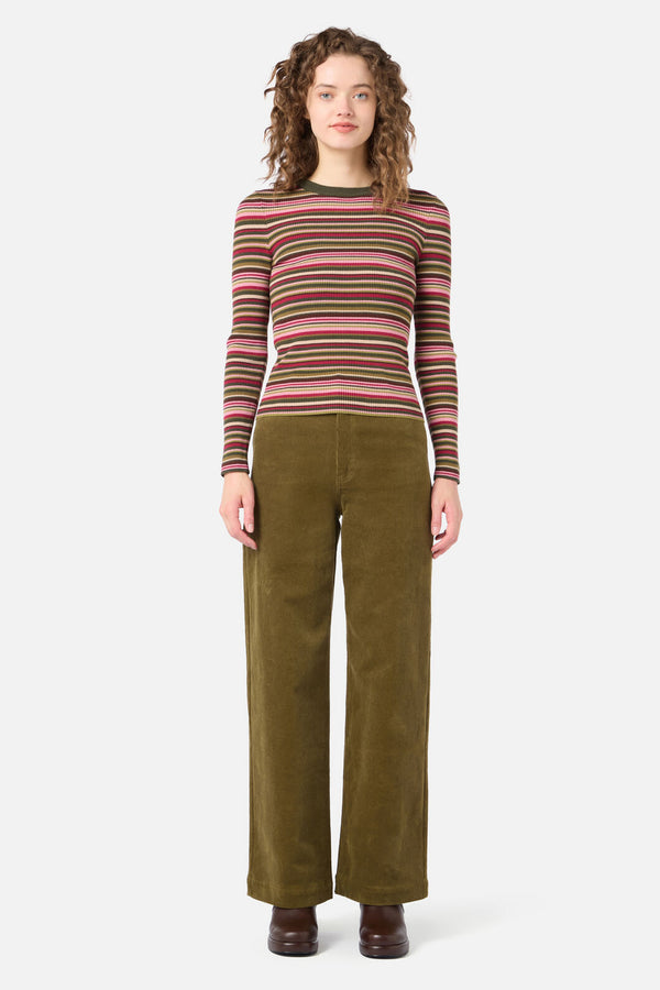 Princess Highway - Lucy Stripe Knit Top - green