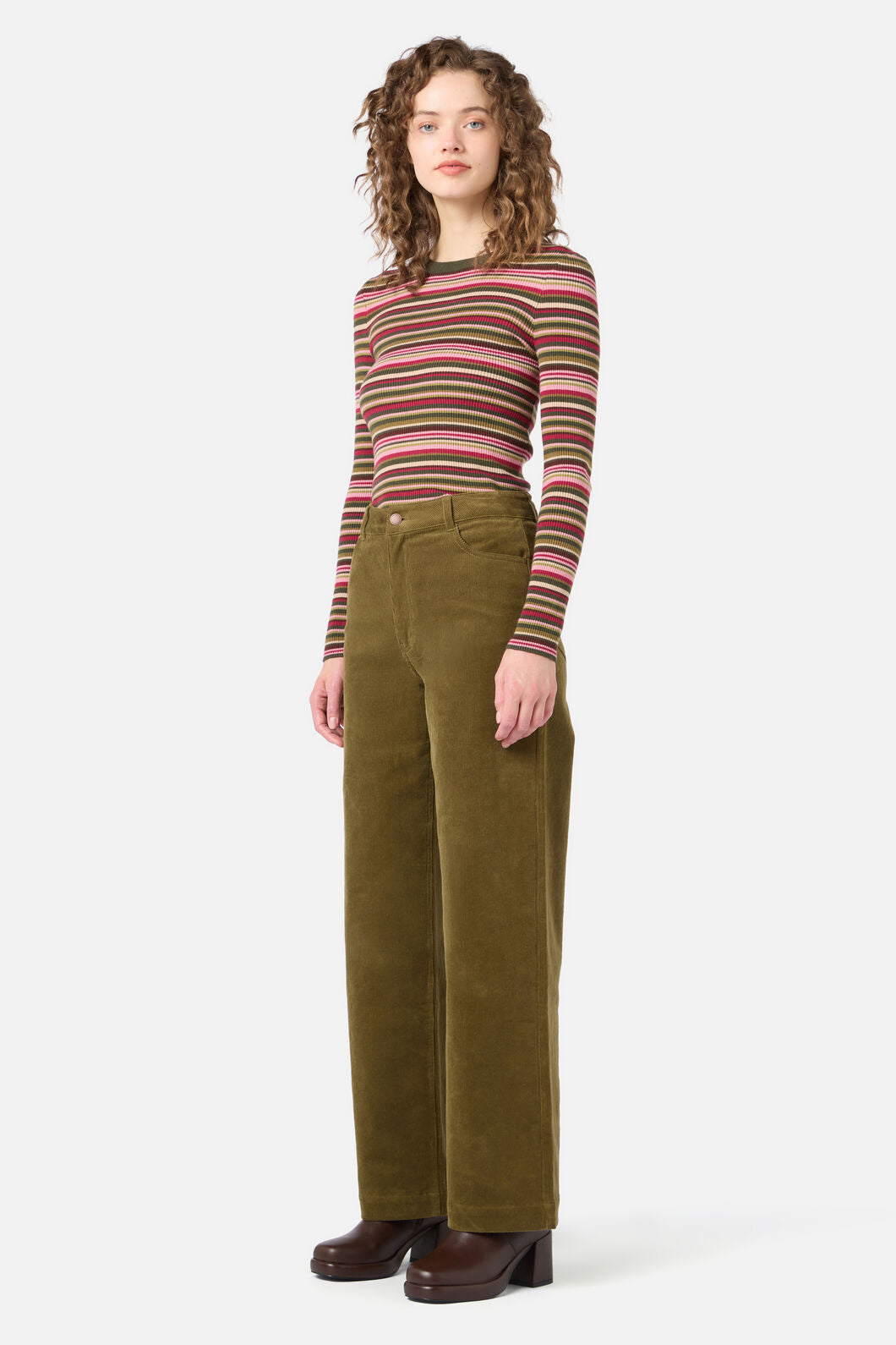 Princess Highway - Lucy Stripe Knit Top - green