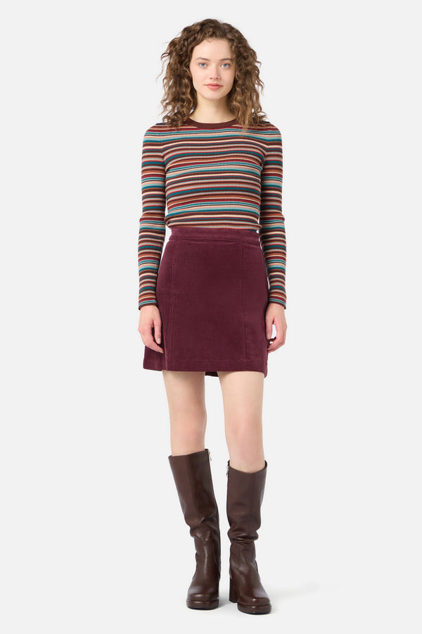 Princess Highway - Lucy Stripe Knit Top - chocolate