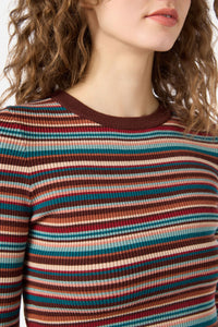 Princess Highway - Lucy Stripe Knit Top - chocolate