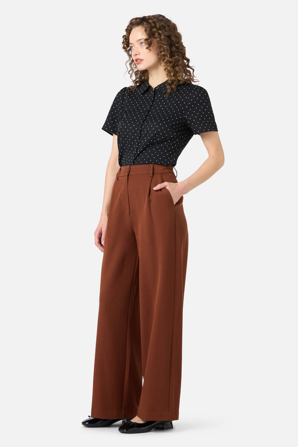 Princess Highway - Chelsea Tailored Wide Leg Pant - chocolate