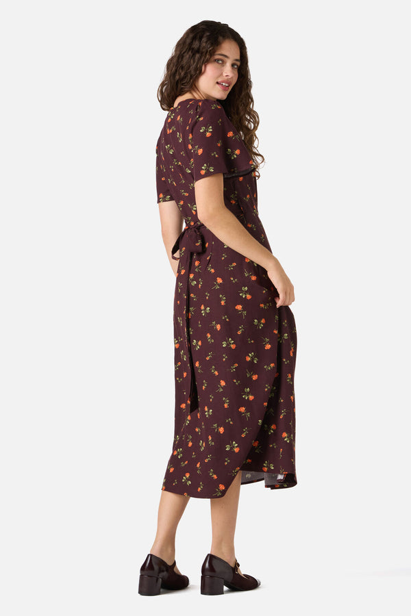 Princess Highway - Evie Rose Midi Wrap Dress - burgundy
