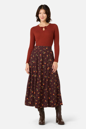 Princess Highway - Evie Rose Midi Skirt - burgundy