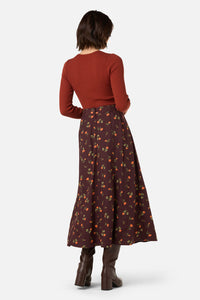 Princess Highway - Evie Rose Midi Skirt - burgundy