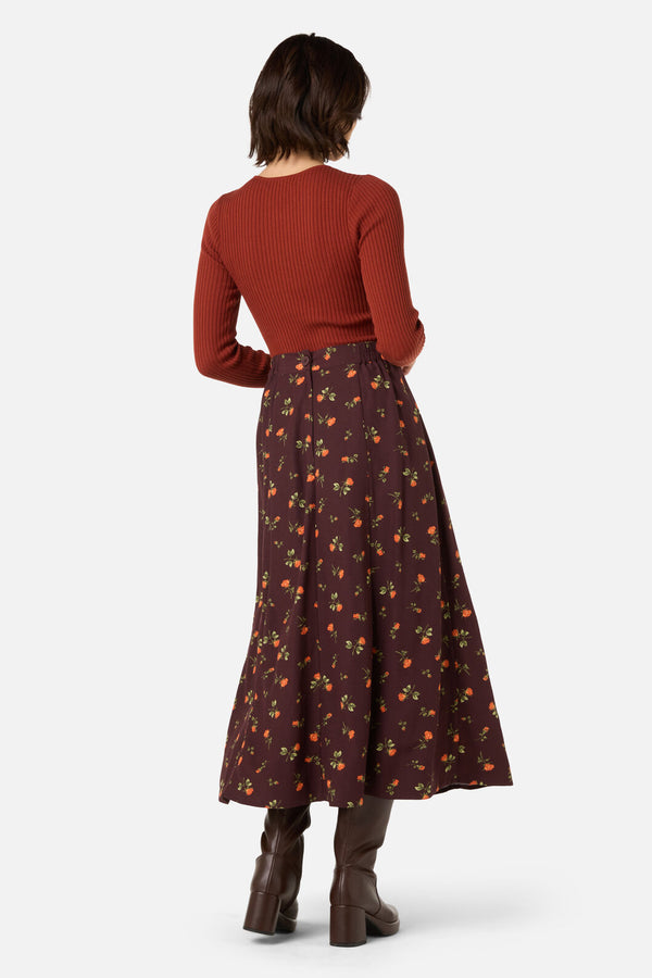 Princess Highway - Evie Rose Midi Skirt - burgundy