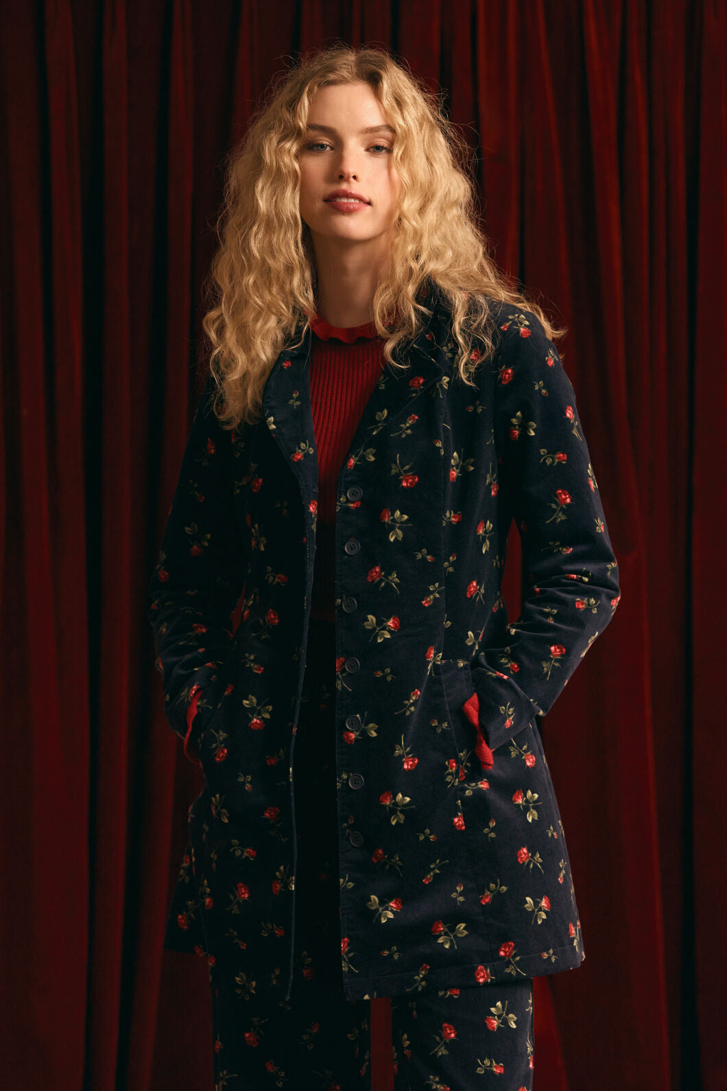 Princess Highway - Evie Rose Velvet Jacket - navy