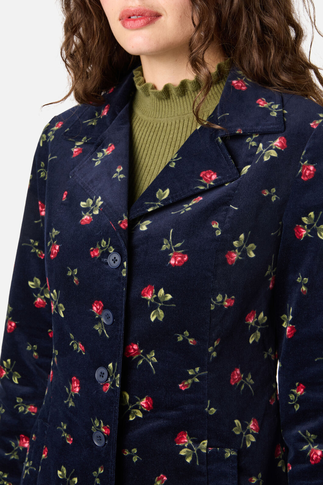 Princess Highway - Evie Rose Velvet Jacket - navy