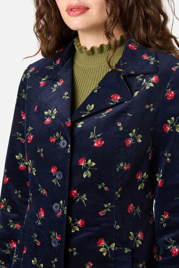 Princess Highway - Evie Rose Velvet Jacket - navy