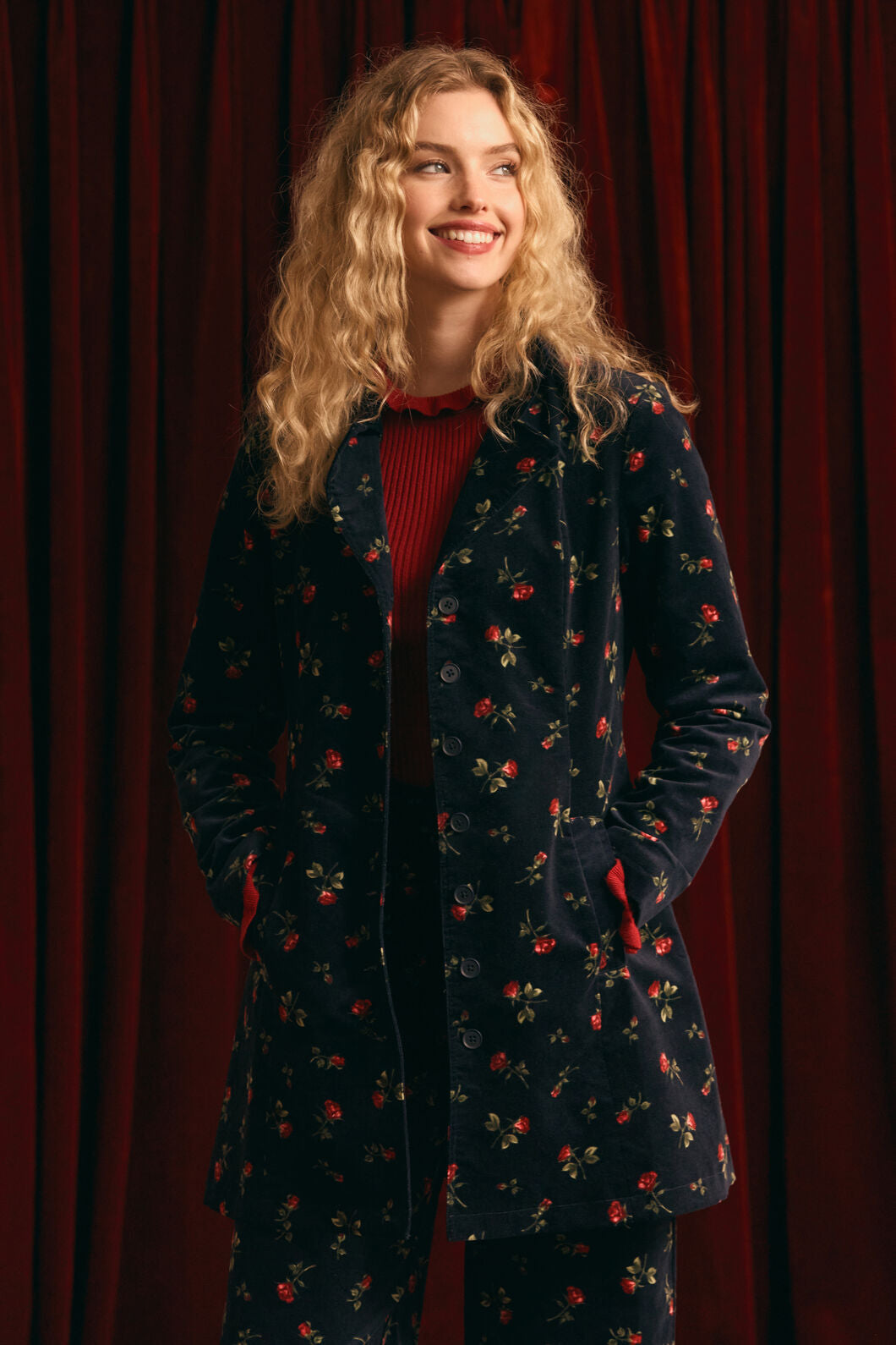 Princess Highway - Evie Rose Velvet Jacket - navy