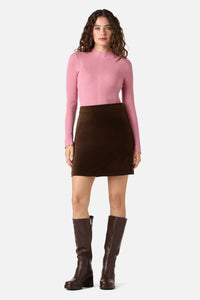 Princess Highway - Rachel Velvet Skirt - chocolate