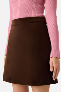 Princess Highway - Rachel Velvet Skirt - chocolate