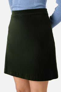 Princess Highway - Rachel Velvet Skirt - olive-green