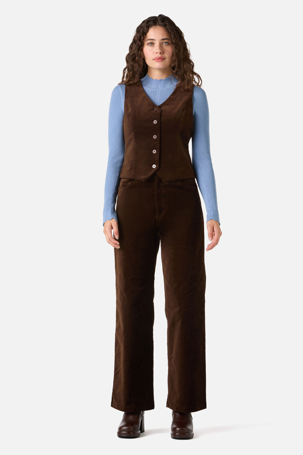 Princess Highway - Rachel Velvet Vest - chocolate