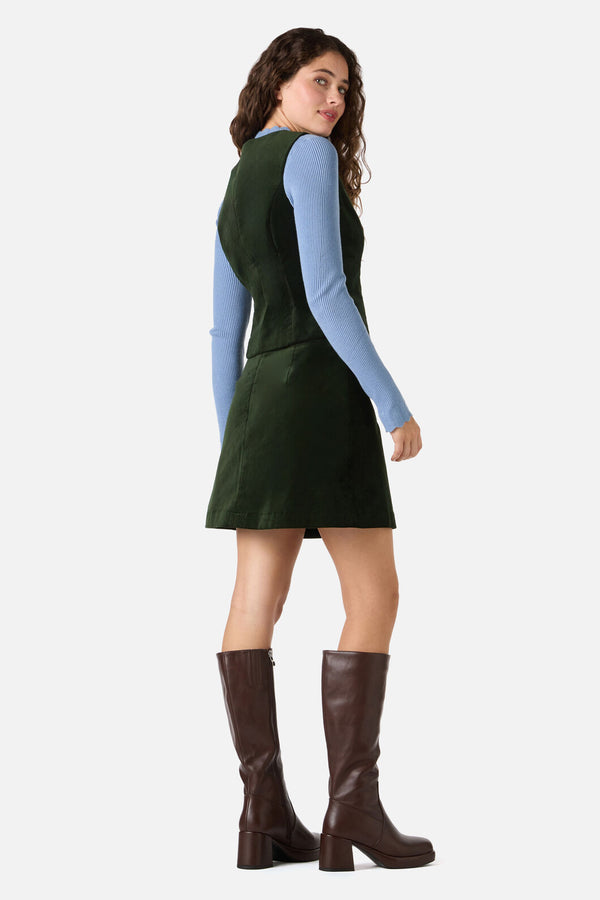 Princess Highway - Rachel Velvet Vest - olive-green