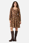 Princess Highway - Forest Owl Mini Dress - chocolate