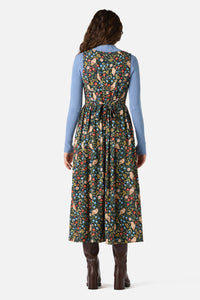 Princess Highway - Forest Owl Midi Dress - teal