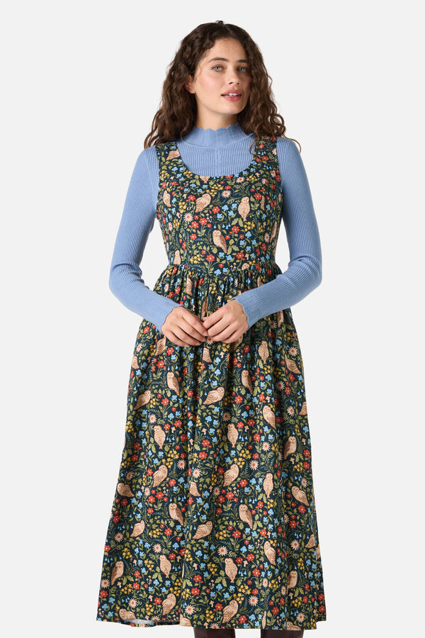 Princess Highway - Forest Owl Midi Dress - teal