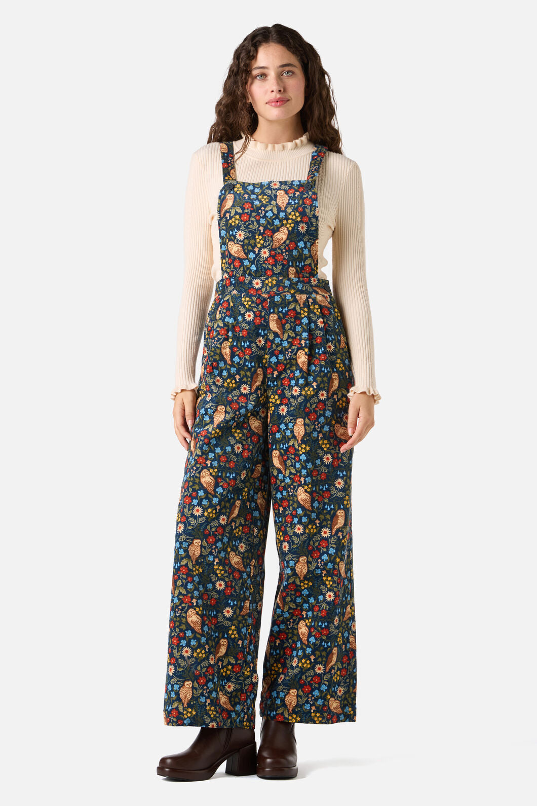 Princess Highway - Forest Owl Cord Overall - teal