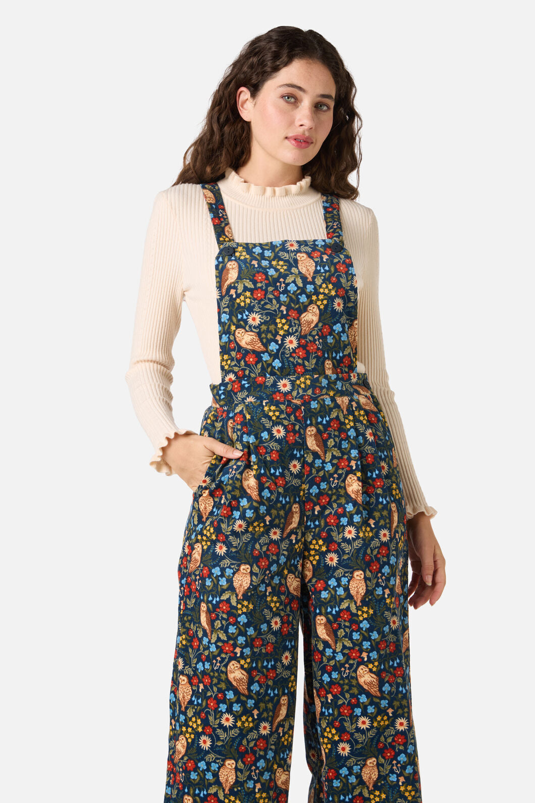 Princess Highway - Forest Owl Cord Overall - teal