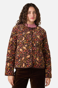 Princess Highway - Forest Owl Quilted Cord Jacket - chocolate