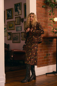 Princess Highway - Forest Owl Quilted Cord Jacket - chocolate