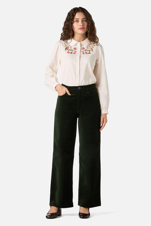 Princess Highway - Owl Embroidered Blouse - cream