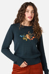 Princess Highway - Owl Embroidered Jumper - teal
