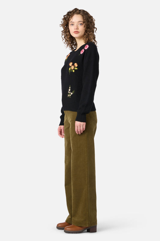 Princess Highway - Native Embroidered Jumper - black