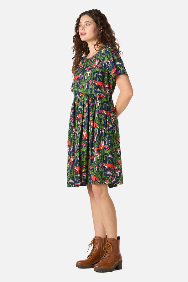 Princess Highway - Fancy Foxes Smock Dress - navy