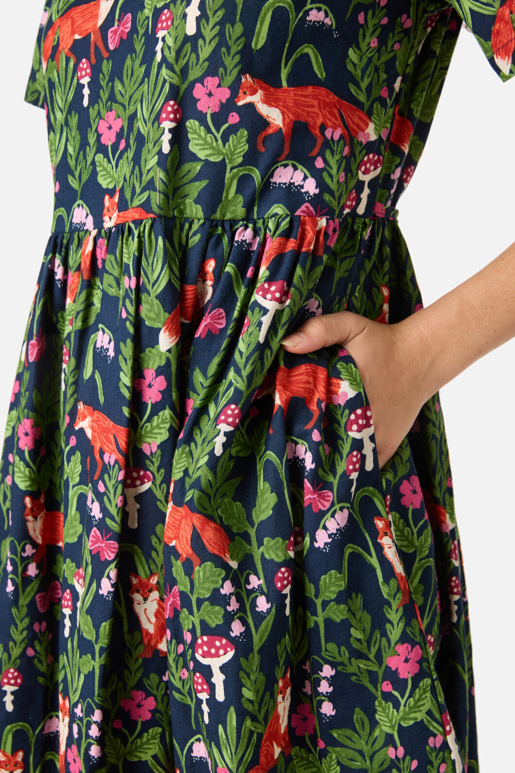 Princess Highway - Fancy Foxes Smock Dress - navy