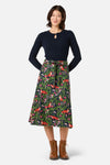 Princess Highway - Fancy Foxes Midi Skirt - navy
