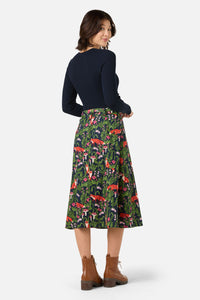 Princess Highway - Fancy Foxes Midi Skirt - navy