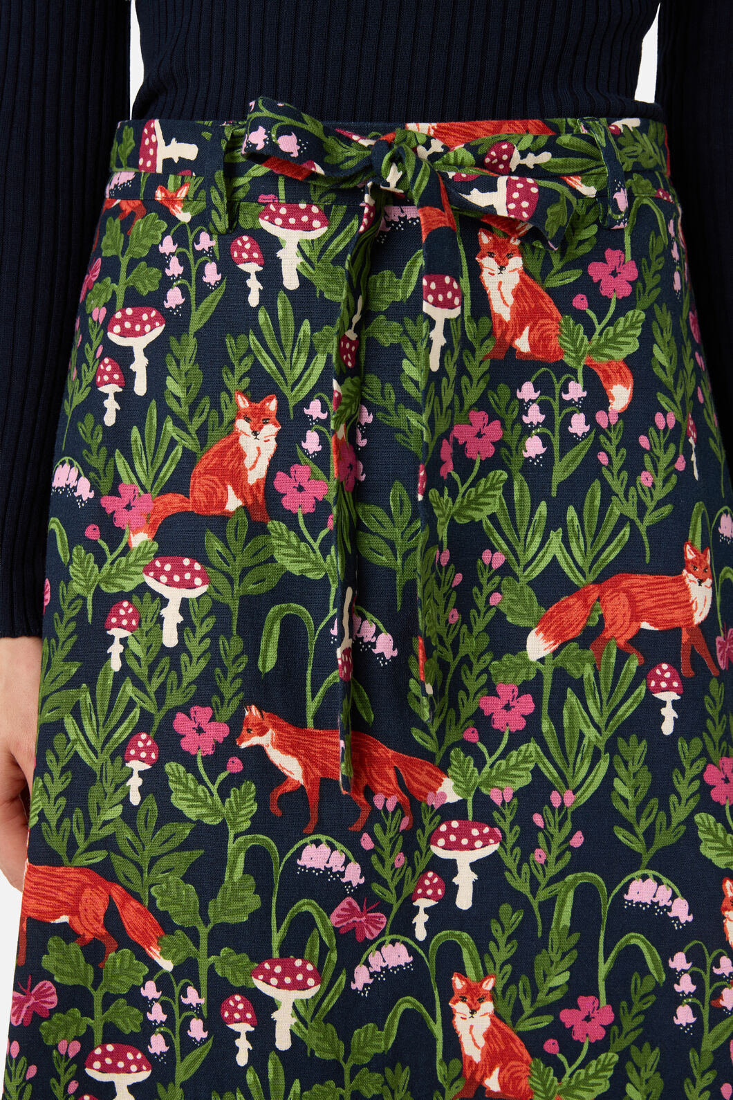 Princess Highway - Fancy Foxes Midi Skirt - navy