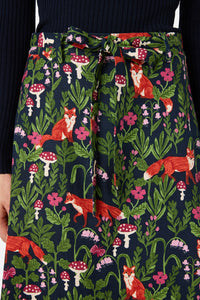 Princess Highway - Fancy Foxes Midi Skirt - navy