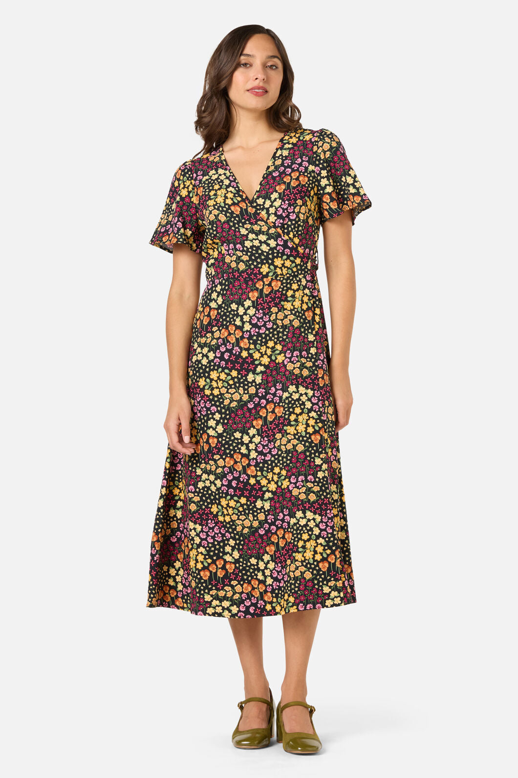 Princess Highway - Iris Ditsy Wrap Midi Dress - pink