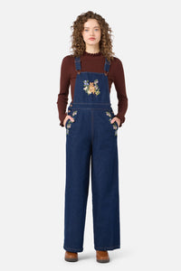 Princess Highway - Quokka Embroidered Overall - blue-denim