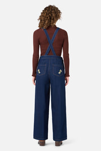Princess Highway - Quokka Embroidered Overall - blue-denim