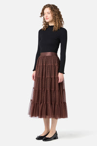 Princess Highway - Francesca Tulle Midi Skirt - chocolate