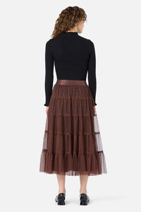 Princess Highway - Francesca Tulle Midi Skirt - chocolate