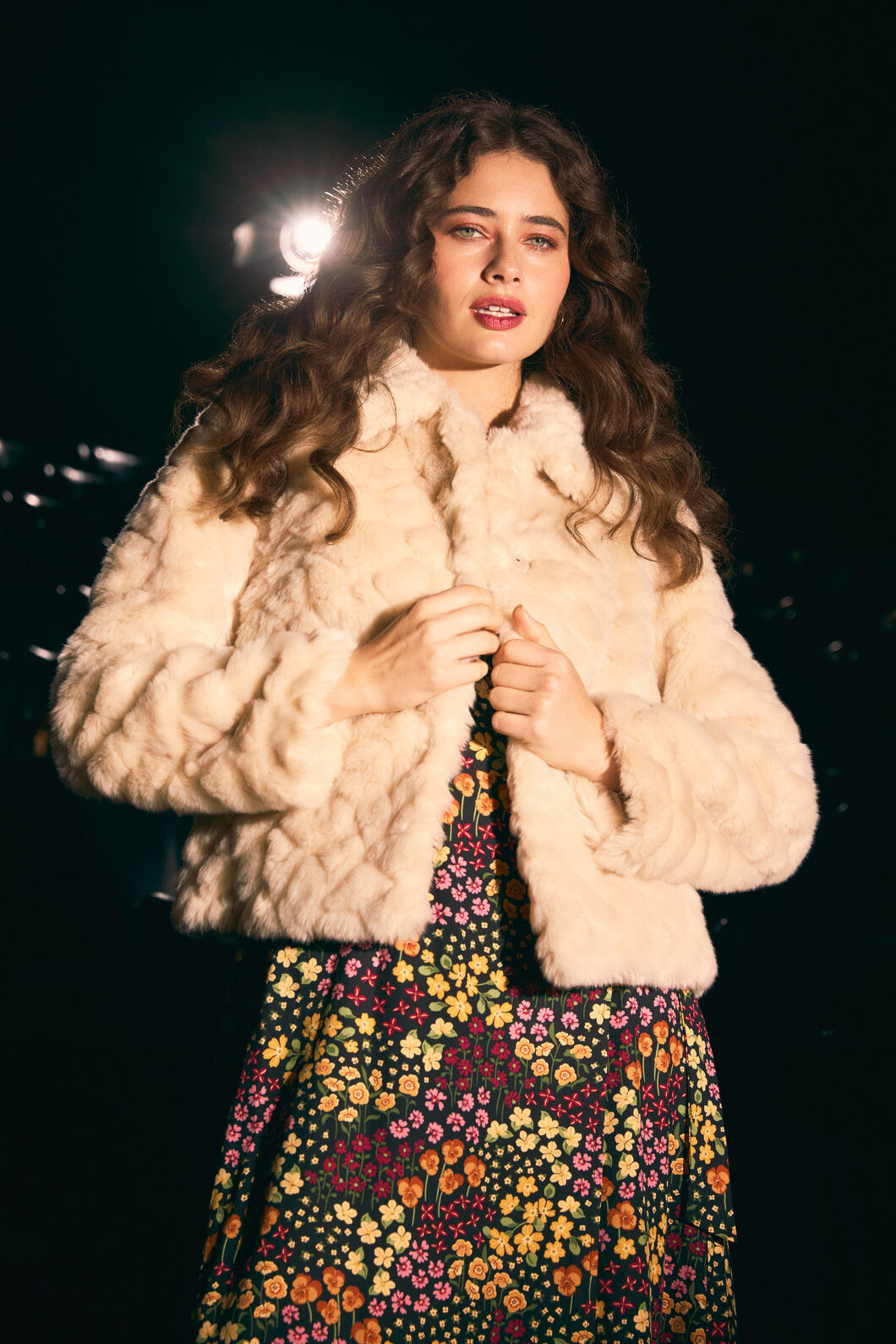Princess Highway - Penelope Faux Fur Jacket - cream