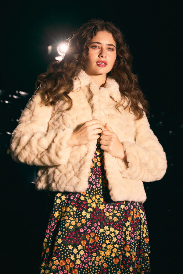 Princess Highway - Penelope Faux Fur Jacket - cream